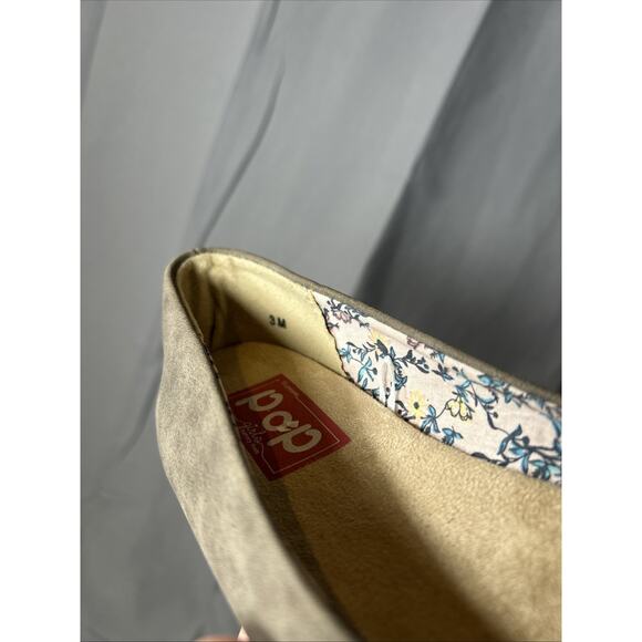 POP W 3M Faux Suede GAZER Ballet Flats Slip On Distressed Braided Strap Brown - Picture 8 of 9